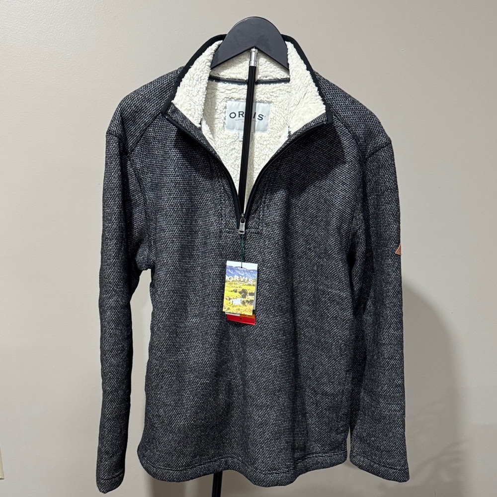Orvis Charcoal Fleece-Lined Pullover